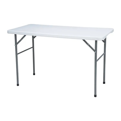 Table pliante en plastique blanc de 122*61*74CM avec hauteur réglable pour pique-nique en plein air