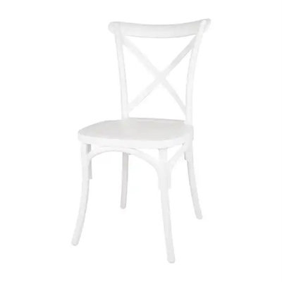 Chaise en plastique à dos croisé de style moderne parfaite pour le marché des meubles d'extérieur
