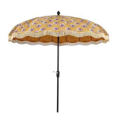 Style de conception moderne 18K côtes en fibre de verre 160G Polyester parapluie extérieur avec écharpes