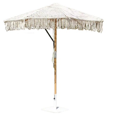 Patio extérieur Macrame Parasoles 2023 Beach Parapluie en bois 2,5 mm Poteaux en bois pour les généraux