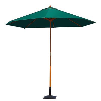 Tout en un Tissu en polyester imperméable Leisure Droit Grand parapluie en bois pour toute la saison en plein air